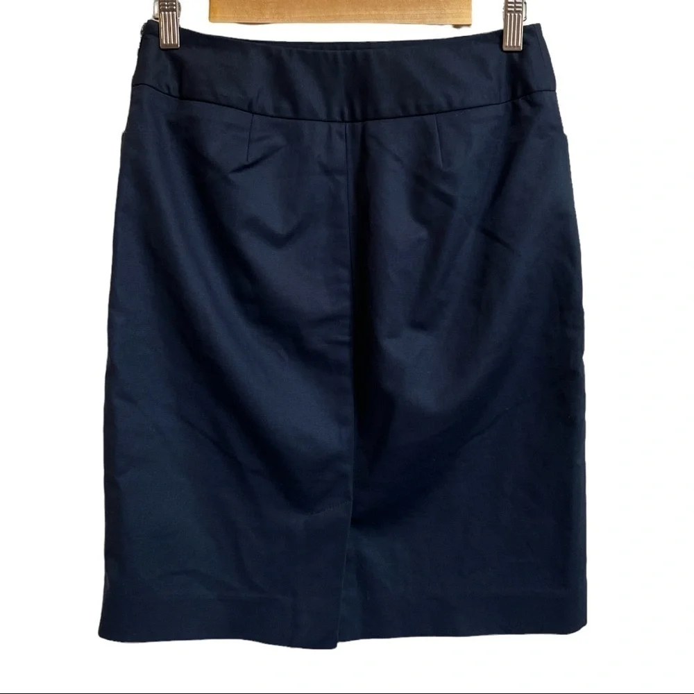 SUSINA WOMEN’S PENCIL SKIRT NAVY BLUE SIZE ZIPPER SLIT‎ BACK SIZE 2